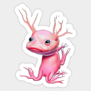 Tiny Axolotl pastel painting Sticker